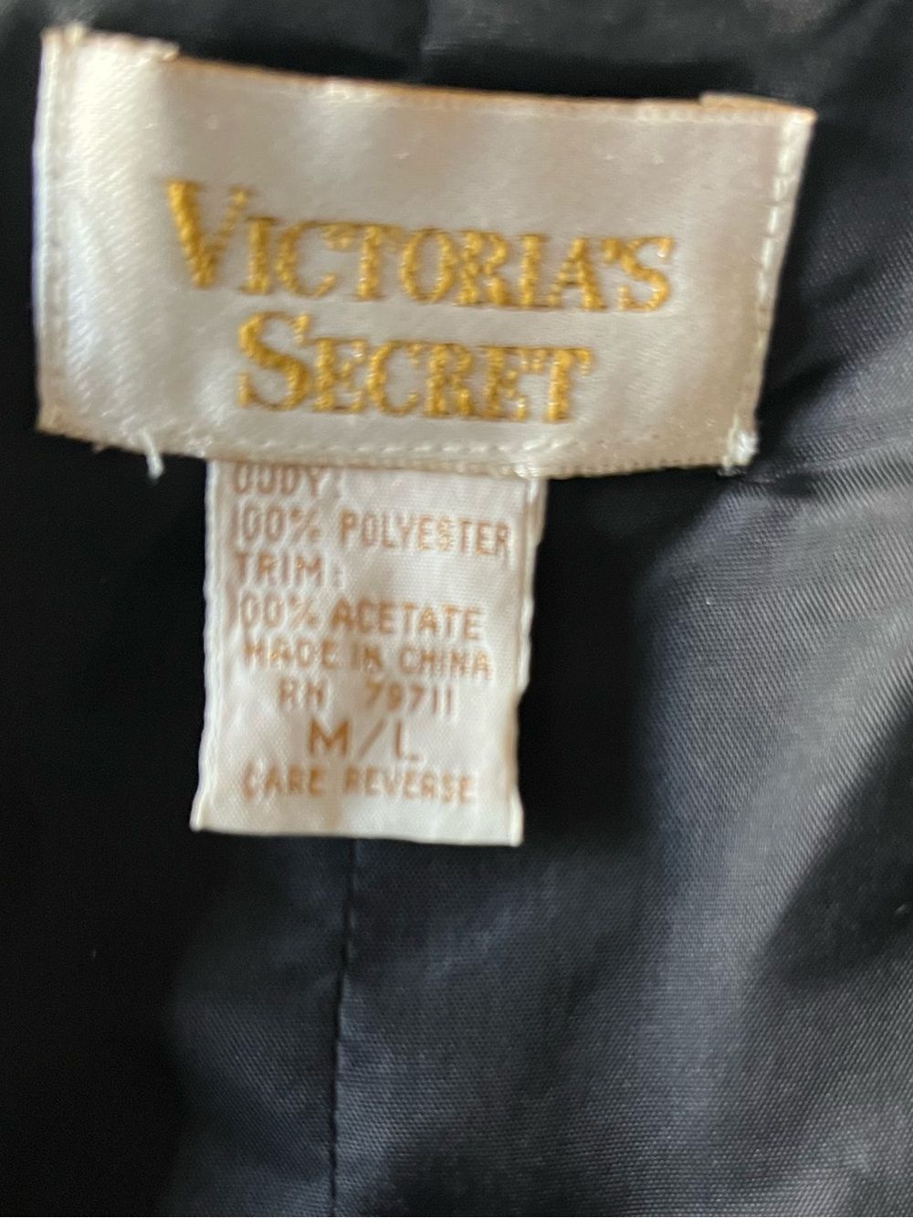 Vintage Victoria's Secret Black Satin Jacket with Multicolor Floral Beading - Picture 6 of 6